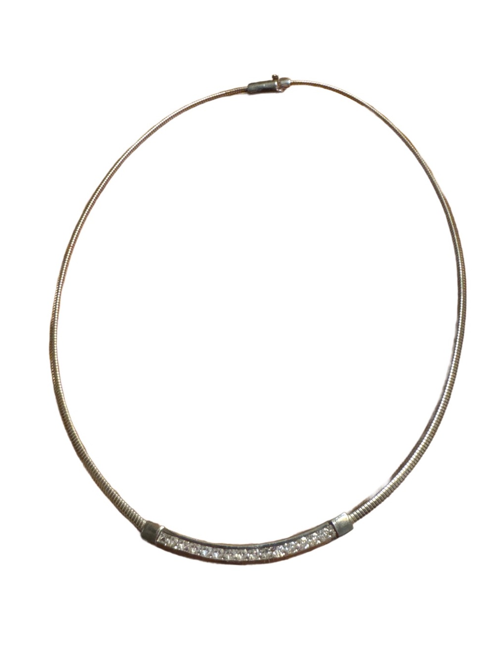 Joseph Esposito Vintage Sliver Omega chain and CZ Necklace